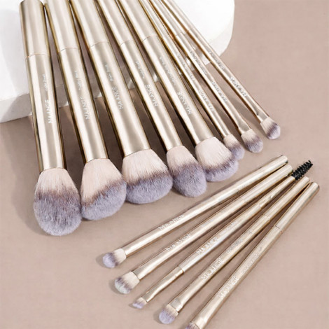 Maange Silver Gold Makeup Brush Set - 13pcs