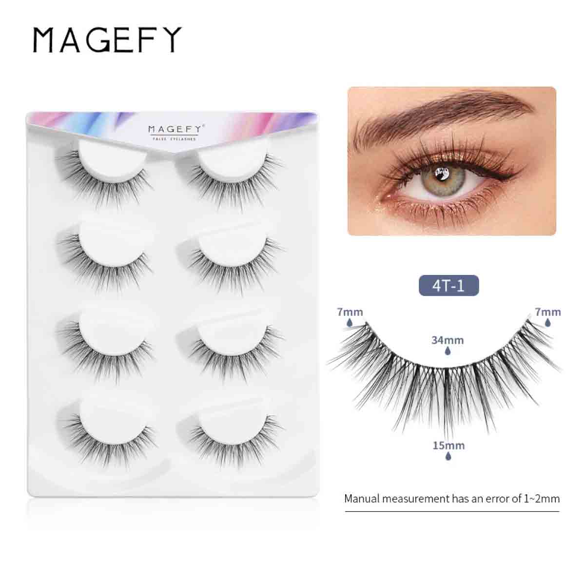 Magefy 4 Pair Eyelash (4T-1)